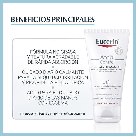 EUCERIN AtopiControl Crema de Manos Piel Seca e Irritada 75ml