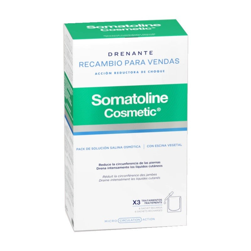 SOMATOLINE Recarga Vendas Reductoras Drenantes 6 Sobres de Recambio