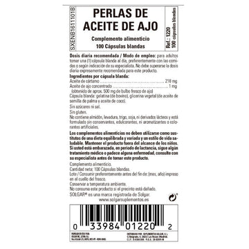 SOLGAR Perlas de Aceite de Ajo 100 cápsulas blandas