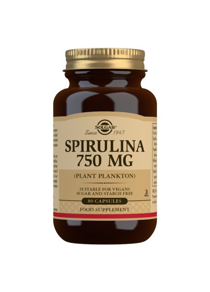 SOLGAR Espirulina Vegetariana 750mg (80 Cápsulas)