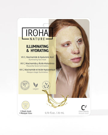 IROHA NATURE Mascarilla Facial Tisú Iluminadora e Hidratante con Vitamina C 1ud