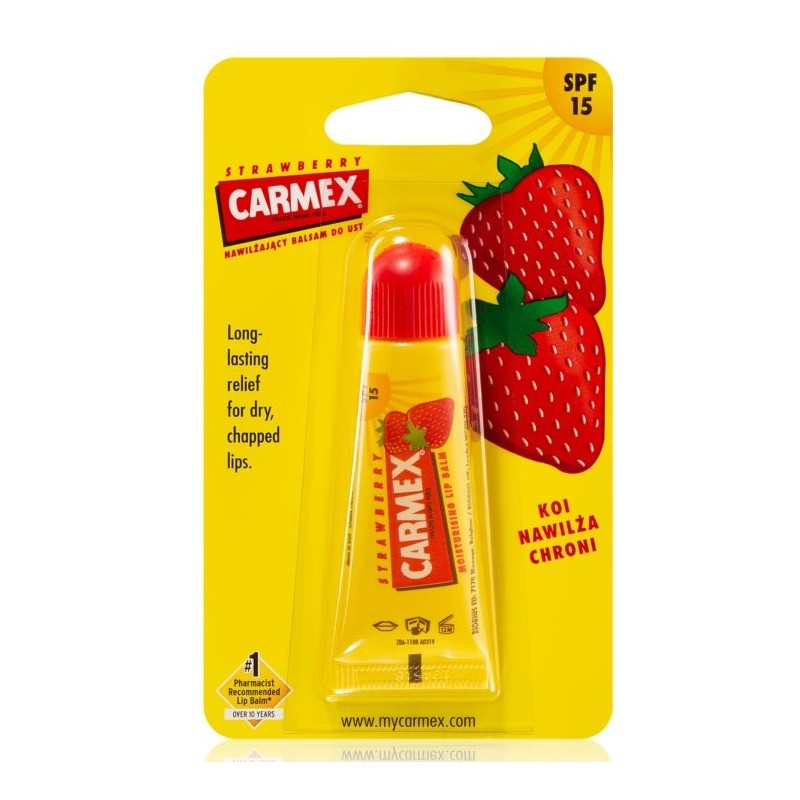 CARMEX Bálsamo Labial Hidratante Tubo Fresa SPF15 (10g)