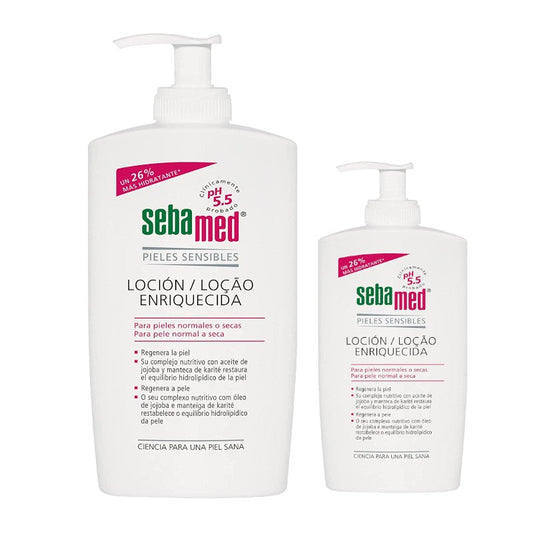 SEBAMED Loción Enriquecida Piel Sensible, Normal y Seca 1L + 400ml de REGALO