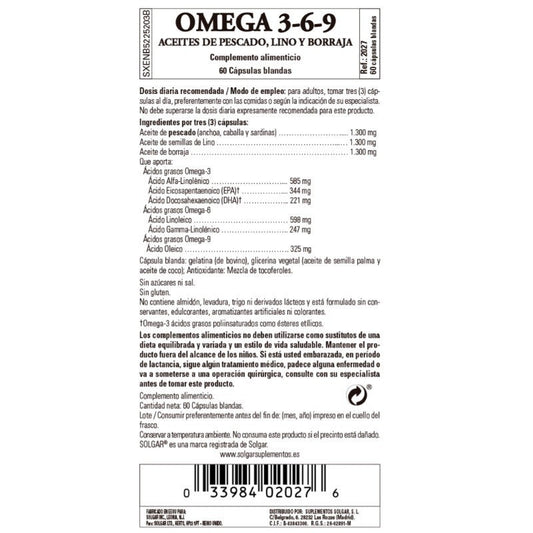 SOLGAR Omega 3-6-9 (60 perlas)