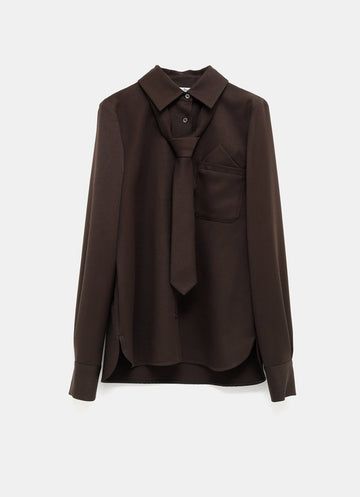 Camisa de lana con corbata