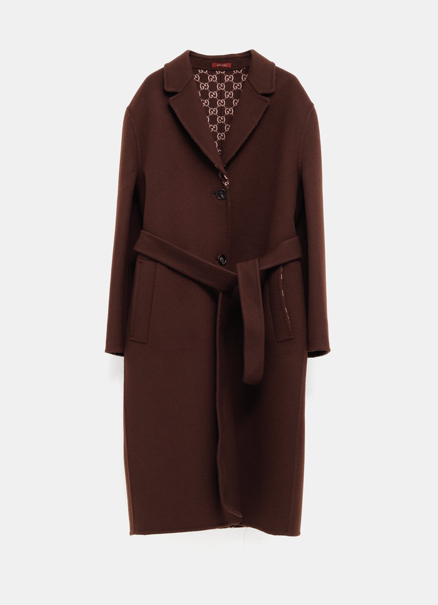 Abrigo reversible de lana GG para mujer