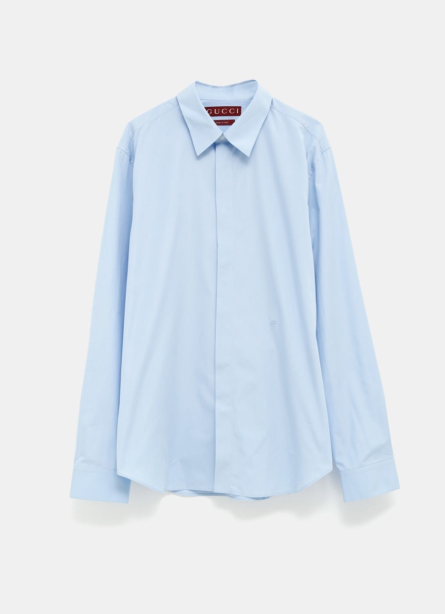 Camisa de popelina con bordado para hombre