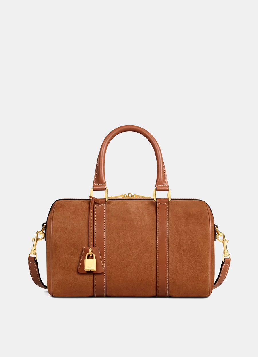 Bolso Boston mediano en piel de becerro nobuk