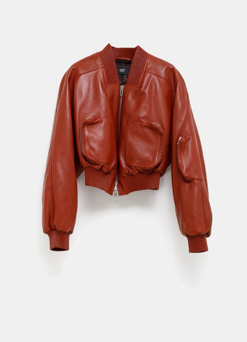 Bomber de piel con bolsillos