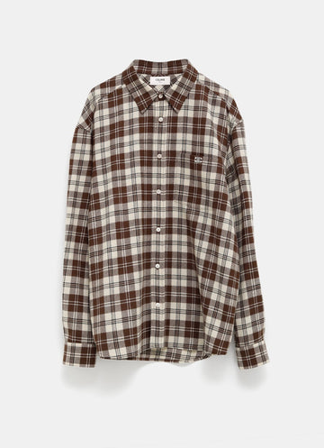 Camisa de lana a cuadros para hombre