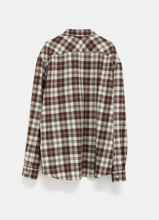 Camisa de lana a cuadros para hombre