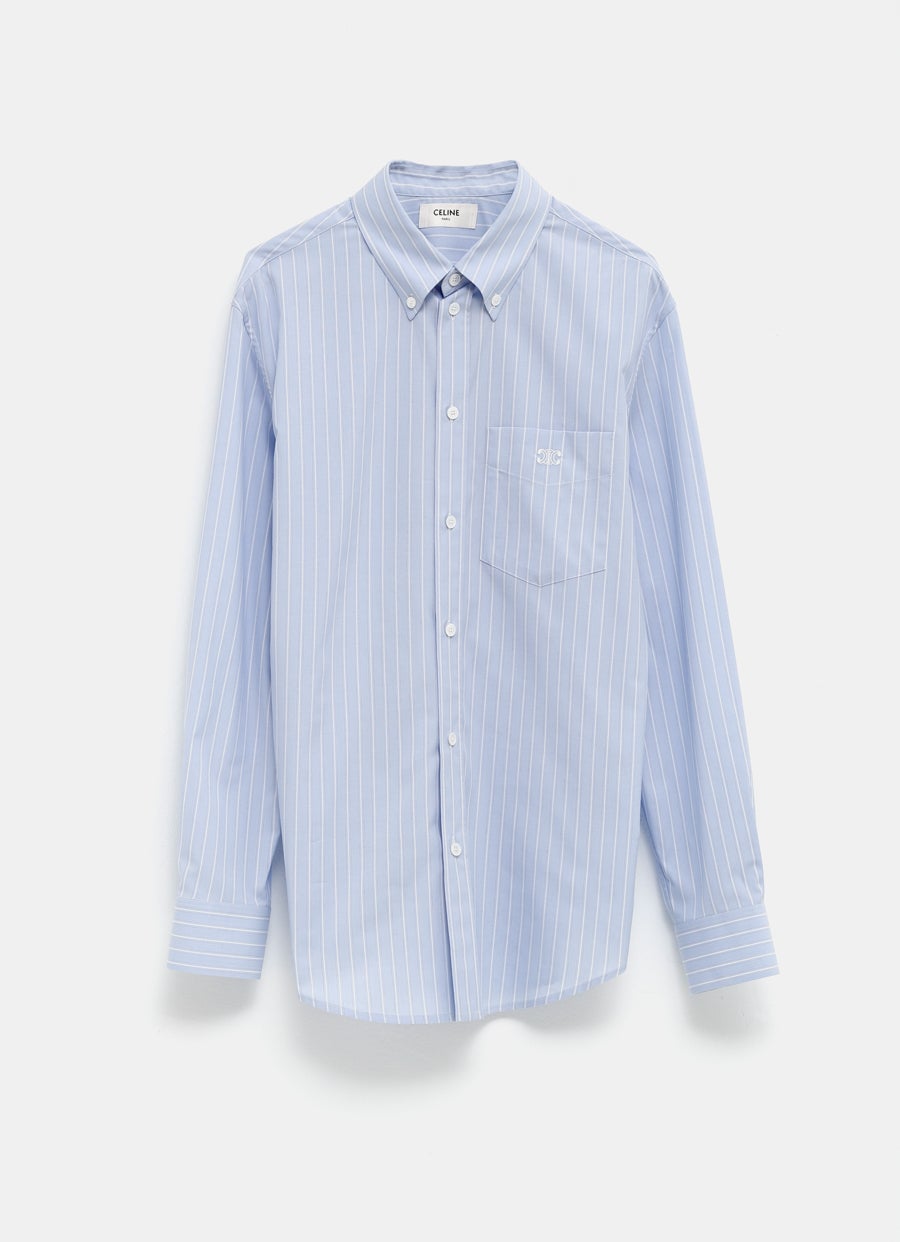 Camisa relajada a rayas para mujer