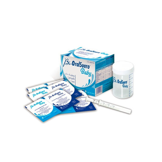 Bi-OralSuero Baby 4 + 4 Sobres + 1 Jeringuilla + 1 Vaso
