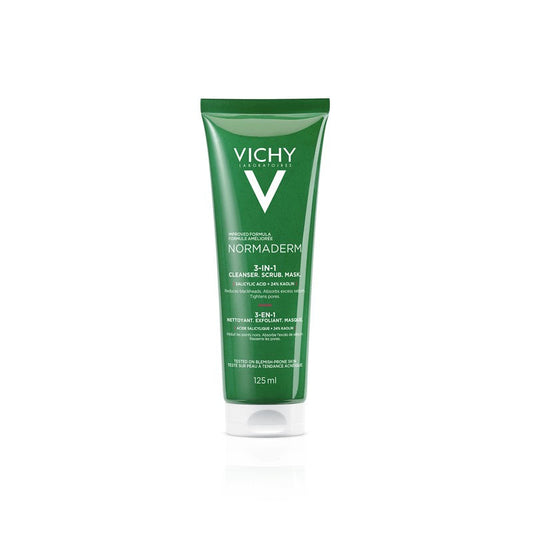 VICHY Normaderm 3 en 1 Exfoliante, Limpiador y Mascarilla 125ml