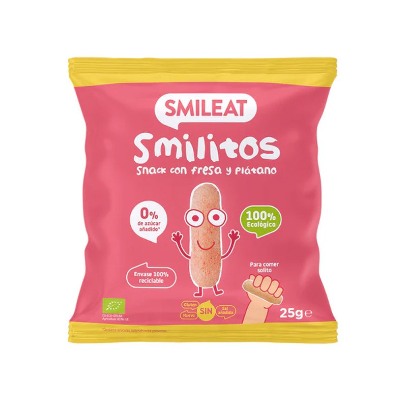 SMILEAT Smilitos de Fresa y Plátano Ecológicos 25 gr