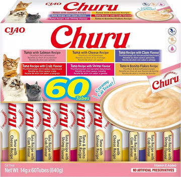 Churu Variedades De Atún Golosinas Pasta 60 sobres de 14g