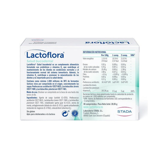 LACTOFLORA Salud Bucodental Sabor Menta 30 Comprimidos