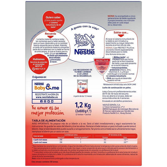 NIDINA 2 Leche de Continuación para Lactantes 1,2Kg FORMATO AHORRO