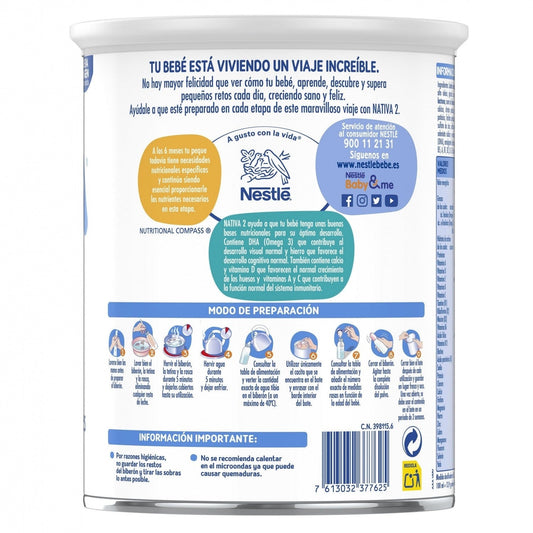 NATIVA 2 Leche de Continuación 800g Nestlé