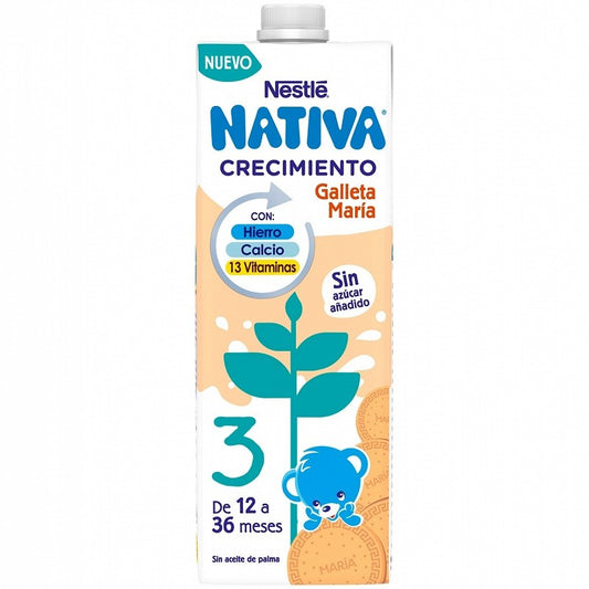 NATIVA 3 Crecimiento Galleta María 1L Nestlé