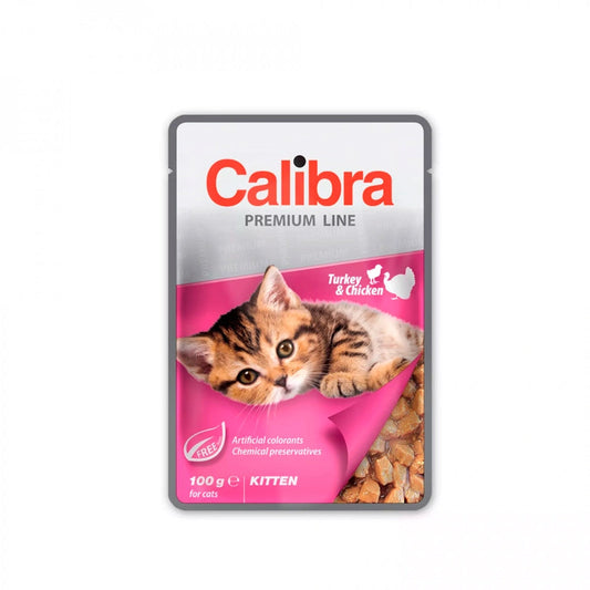Calibra Cat Kitten Pouch Turkey Chicken 24x100g