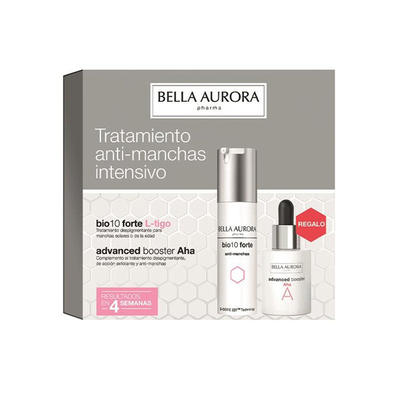 BELLA AURORA BIO 10 Forte L-Tigo Tratamiento Despigmentante 30ml + Advanced Booster AHA 30 ml de REGALO