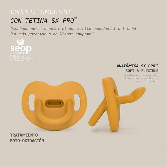 SUAVINEX Chupete Todosilicona SX Pro Anatómica 6-18 Meses (Color Mostaza)