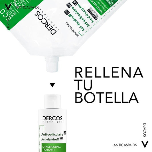 VICHY Dercos Champú Anticaspa Cabello Normal-Graso ECO RECARGA 390ml