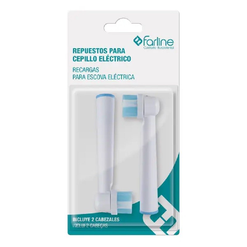FARLINE Repuestos Cepillo Eléctrico Medio 2 Cabezales