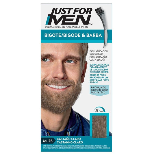 JUST FOR MEN Bigote y Barba Color Castaño Claro M-25 (15ml)