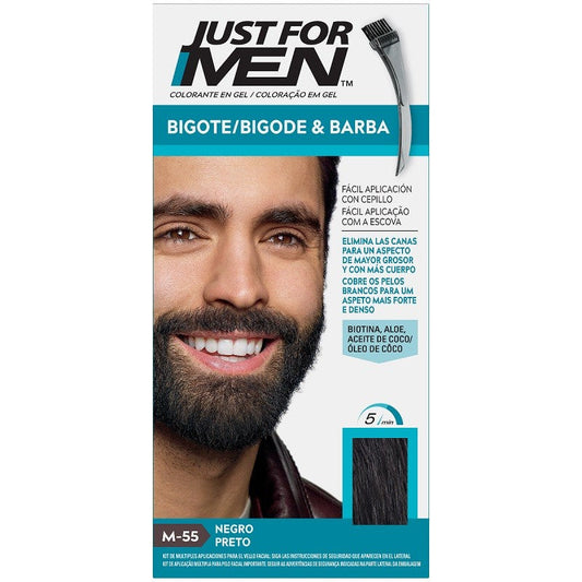 JUST FOR MEN Bigote y Barba Color Negro M-55 (15ml)