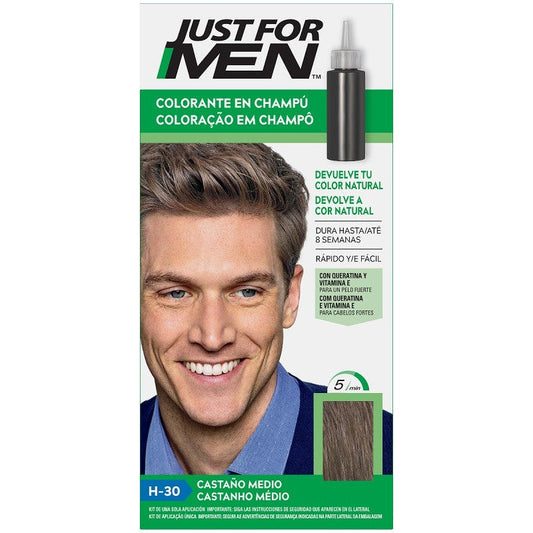 JUST FOR MEN Colorante en Champú Castaño Medio H-30 (30ml)