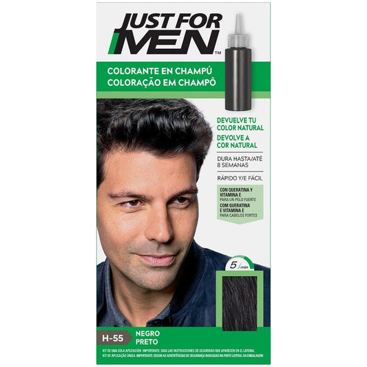 JUST FOR MEN Colorante en Champú Negro H-55 (30ml)