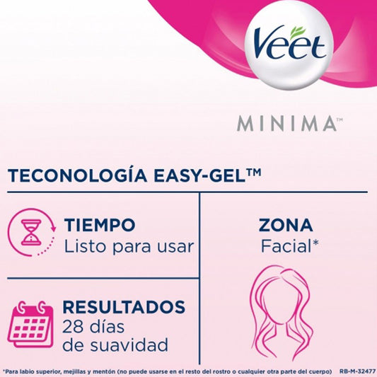 VEET Pure Bandas de Cera Fría Facial Piel Sensible 20 uds