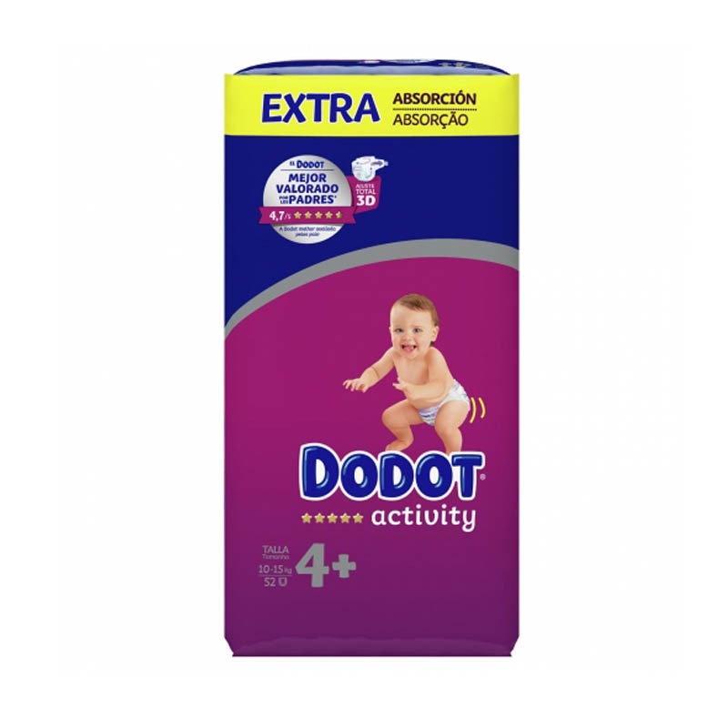 Dodot Activity Extra Jumbo Pack Talla 4+ (52 uds)
