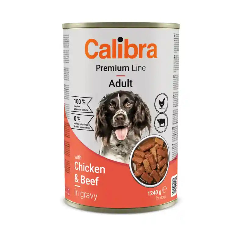 Calibra Dog6 Premium Pollo y Vacuno Húmeda 12 latas