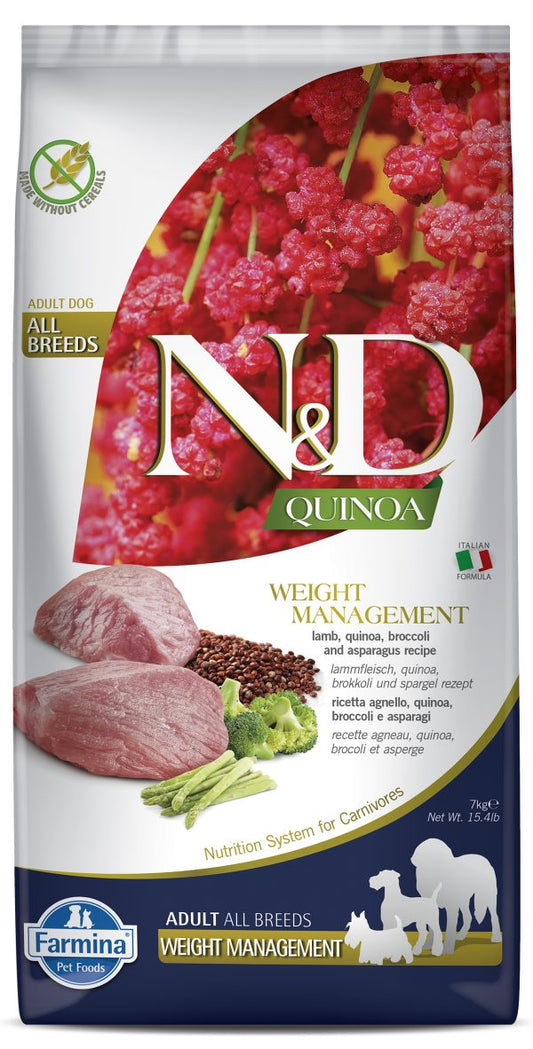 Farmina N&D Quinoa Weight Management Alimento Seca para Perros 7kg