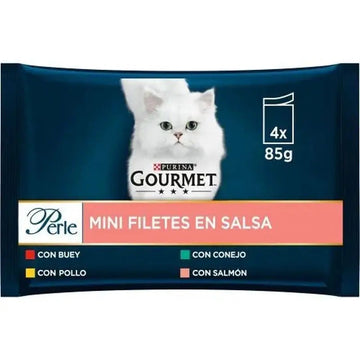 Purina Gourmet Perle Gravy Beef Chicken Rabbit Salmon Wet Food 12 Sachets x 85g