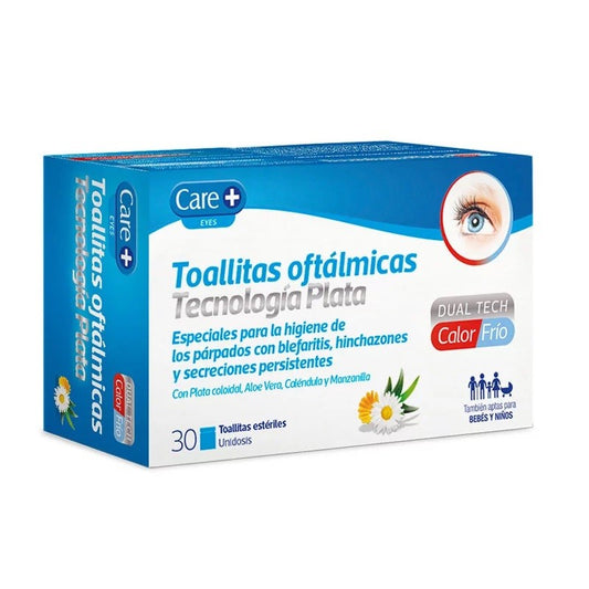 CARE+ Toallitas Oftálmicas Tecnología Plata 30 toallitas