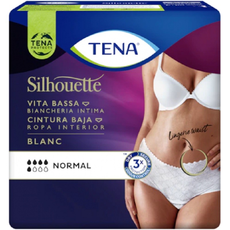 TENA Silhouette Blanco Cintura Baja Grande 10uds