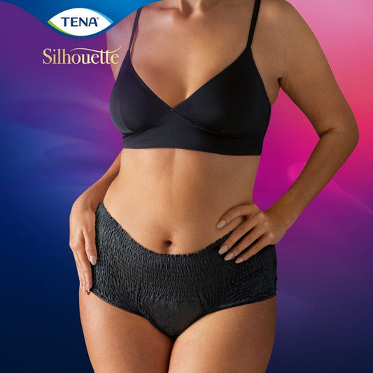 TENA Silhouette Negro Cintura Alta Grande 8uds