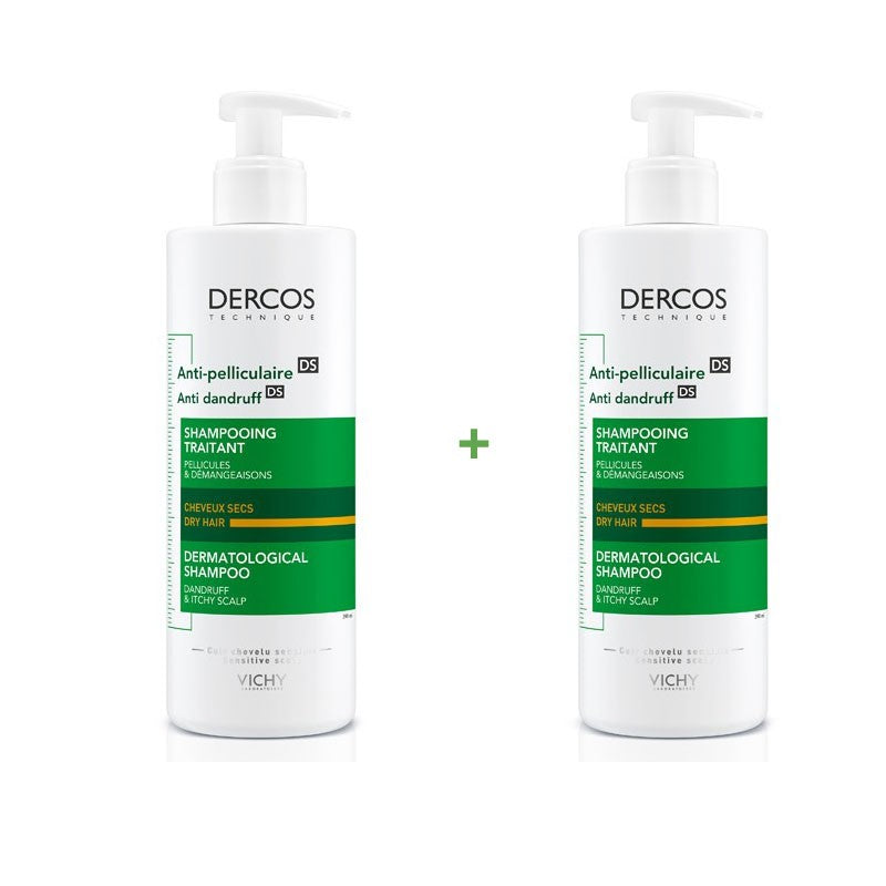 VICHY Dercos Champú Anticaspa Cabello Seco Duplo 2x390ml