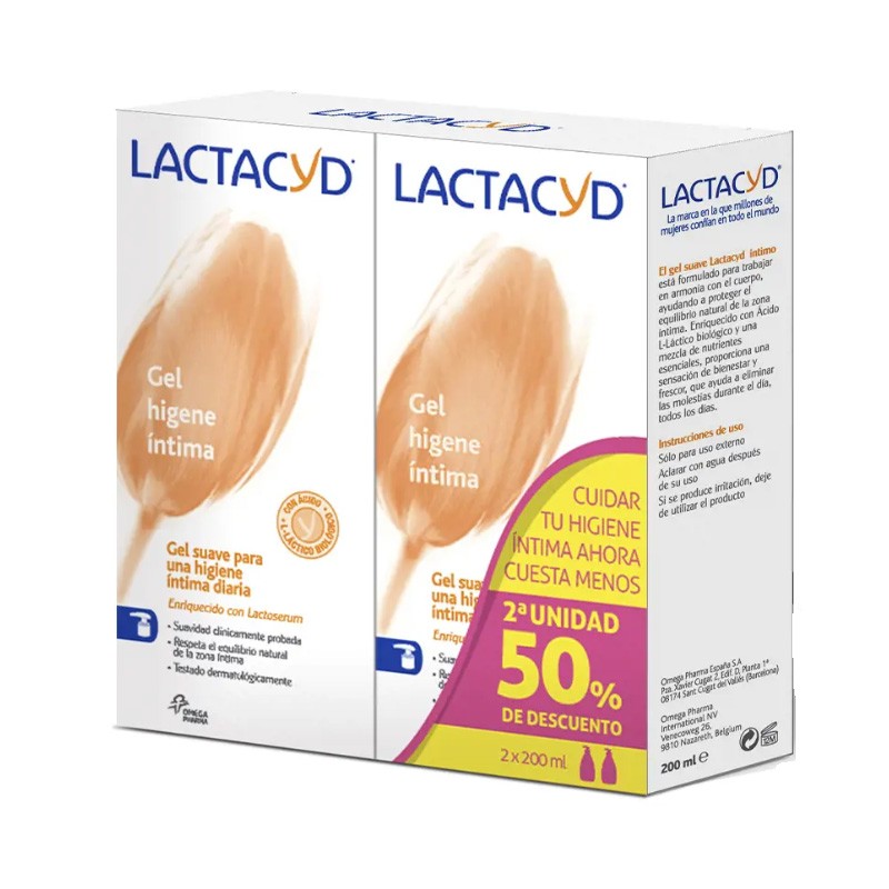 Lactacyd Gel íntimo Higiene Diaria Duplo 2x 200 ml