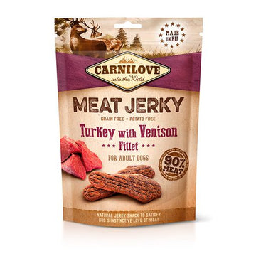 Carnilove Jerky Filetes de Venado y Pavo Comida para perros 12 bolsitas de 100g
