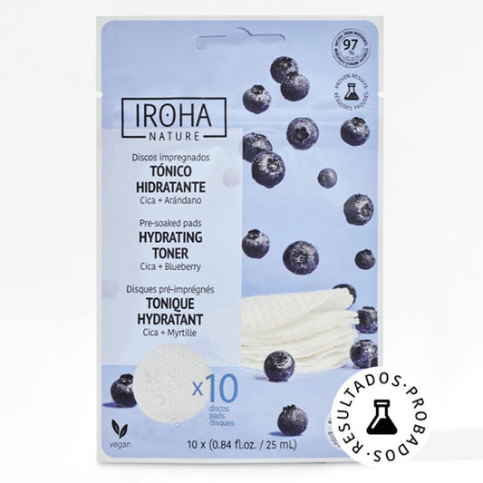 IROHA NATURE Discos Tonificantes Hidratantes con Arándanos 10uds
