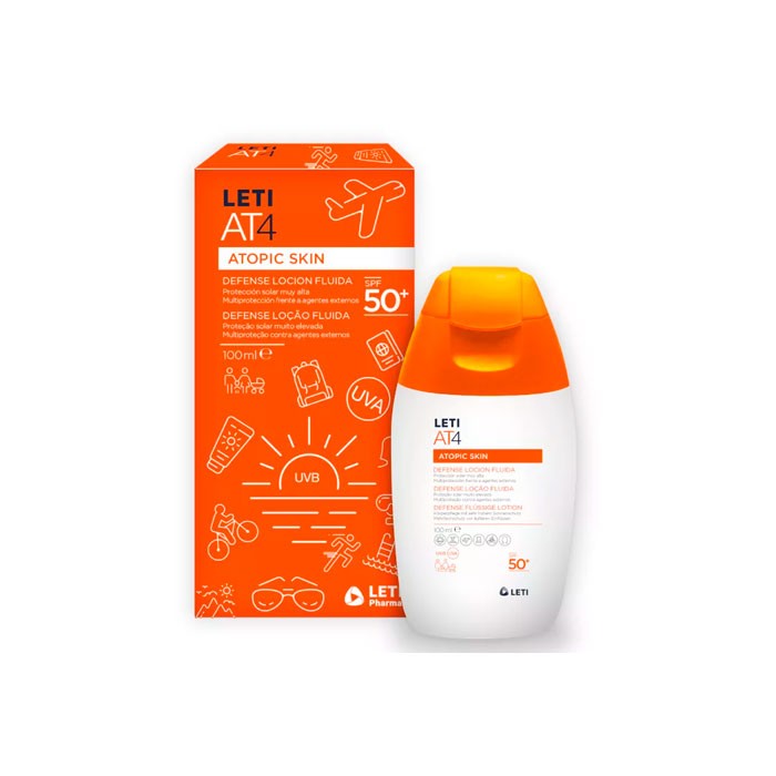 LETI AT4 Defense Loción Solar Fluida SPF50 +100 ml