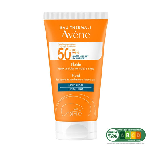 AVÈNE Solar Fluido Facial Piel Sensible Normal a Mixta SPF50+ (50ml)