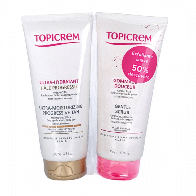 Topicrem Ultra Hidratante Bronceado 200ml + Exfoliante 200ml