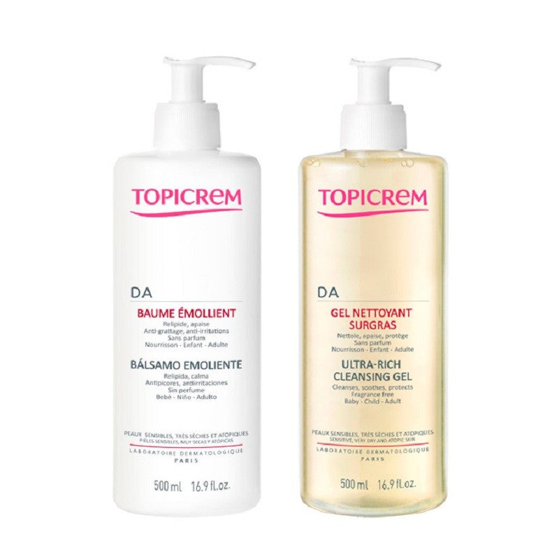 Topicrem DA Pack Bálsamo Emoliente 500ml + Gel Limpiador 500ml
