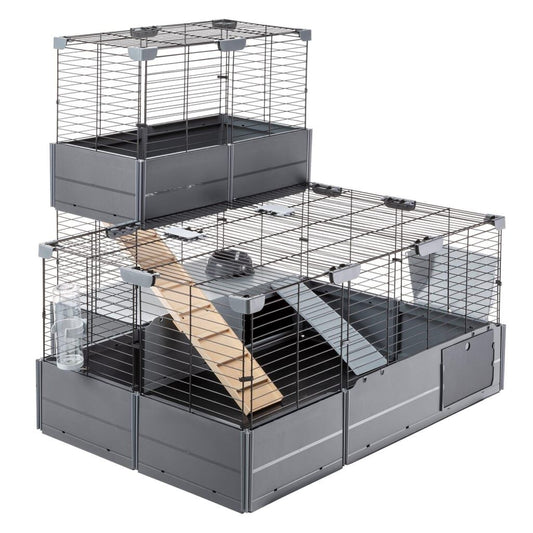 Ferplast Multipla Double Jaula para Conejos y Cobayas Negro 10.8kg
